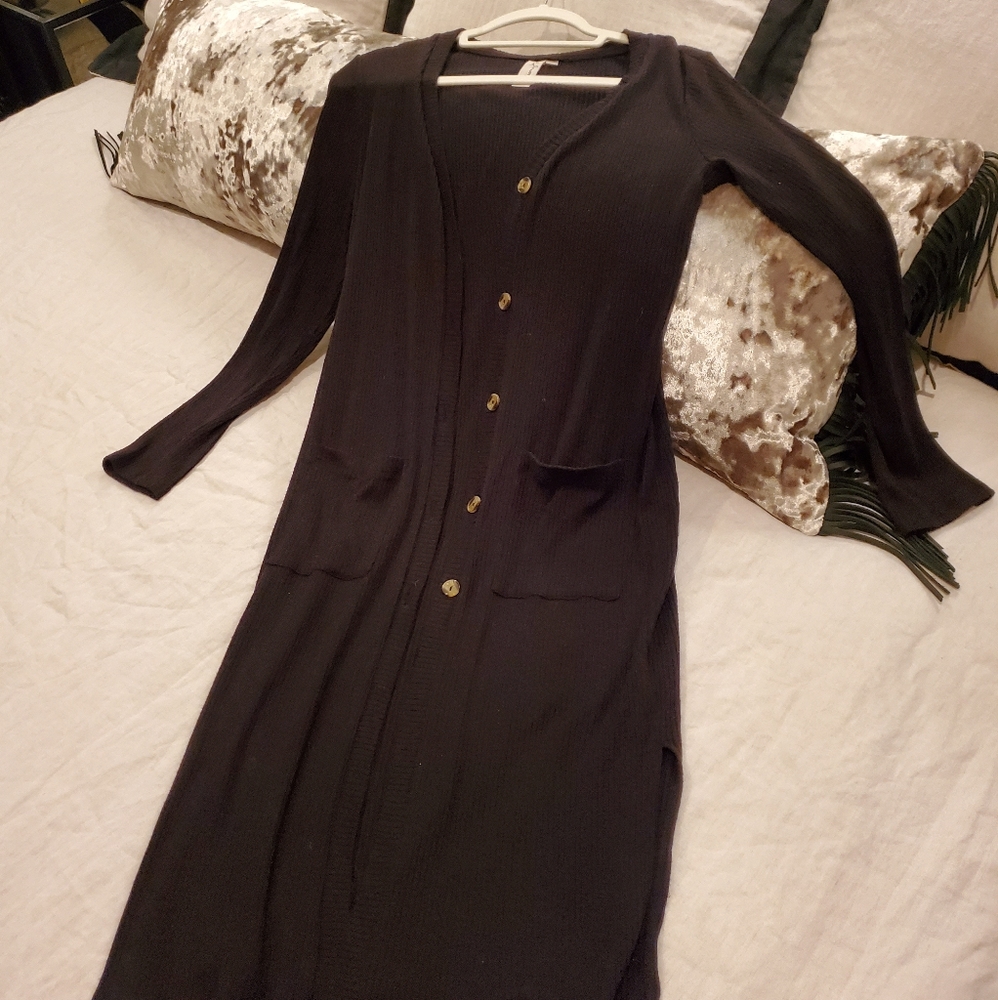 Long black cardigan